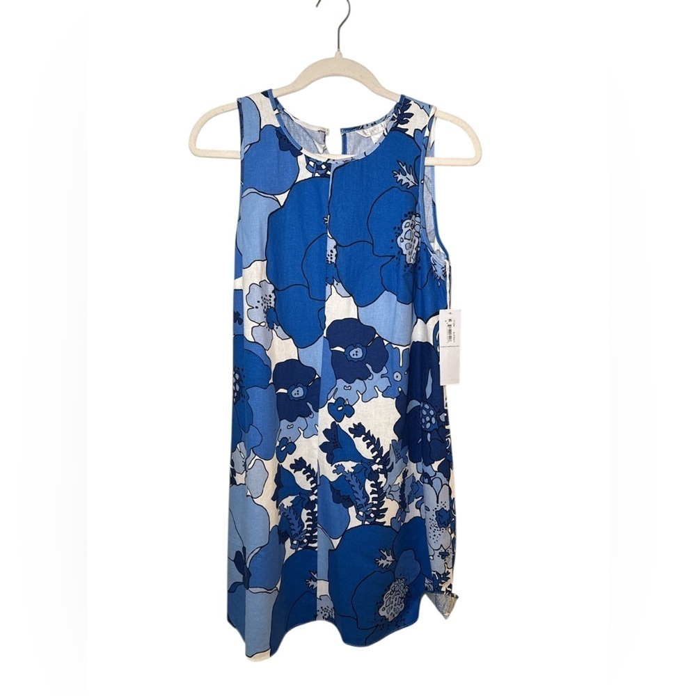 London Times Blue Floral Midi Dress